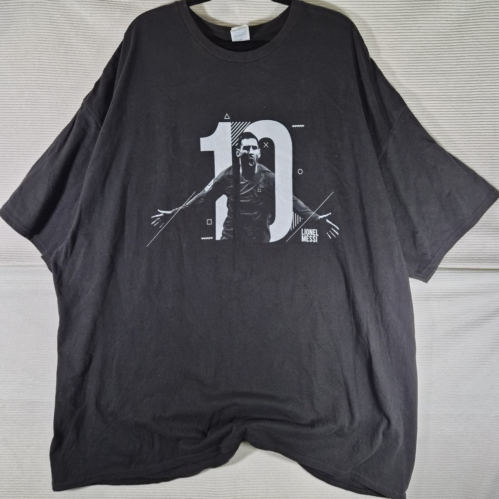 Lionel Messi #10 Graphic T Shirt 4XL Black Delta Pro Weight Soccer Futbol‎ Tee